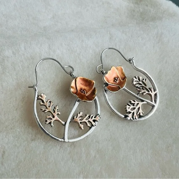 🏖️ 5x$25 Bohemian Flower Hoop Earrings - Picture 2 of 4